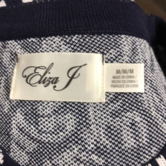Eliza J Print Fit & Flare Sweater Dress Medium NWOT - Picture 7 of 7